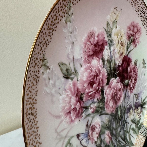 Carnation Serenade by Lena Liu Symphony of Shimmering Beauty 1992 Plate # 6733A - Picture 8 of 10